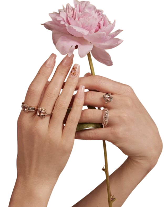 Flower with Diamond Rings